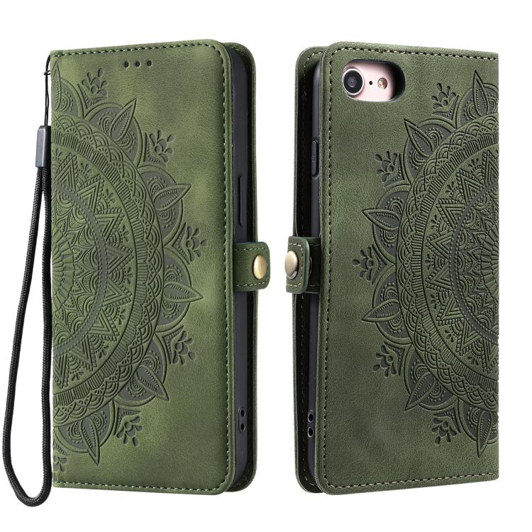 For iPhone 16e Skin Feel Totem Embossed Leather Phone Case(Deep Green) - iPhone 16e Cases by PMC TechLife | Online Shopping South Africa | PMC TechLife | Buy Now Pay Later Mobicred