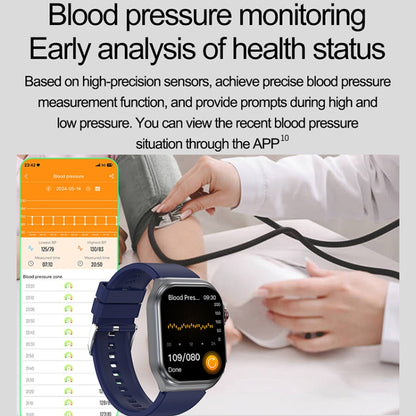 ET585 2.04 inch Steel Strap IP68 Waterproof Smart Watch, Support ECG / Blood Composition Measurement(Black) - Smart Watches by PMC Jewellery | Online Shopping South Africa | PMC Jewellery | Buy Now Pay Later Mobicred