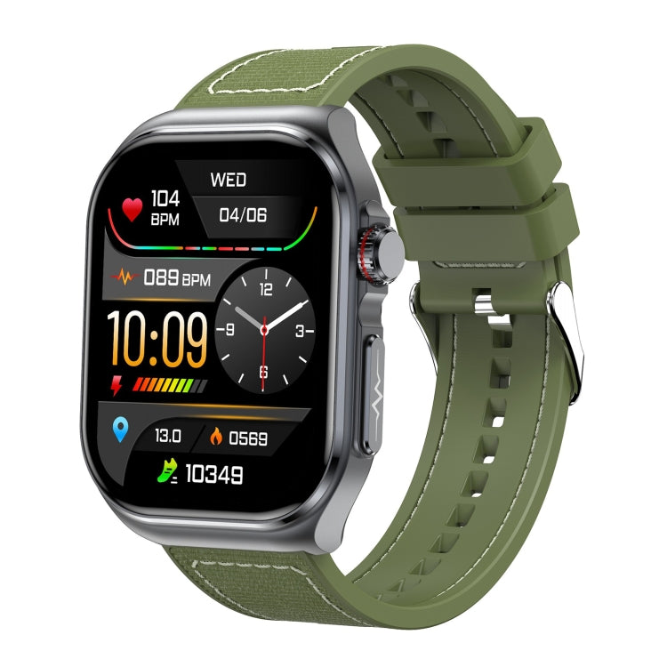 ET585 2.04 inch Nylon Strap IP68 Waterproof Smart Watch, Support ECG / Blood Composition Measurement(Green) - Smart Watches by PMC Jewellery | Online Shopping South Africa | PMC Jewellery | Buy Now Pay Later Mobicred