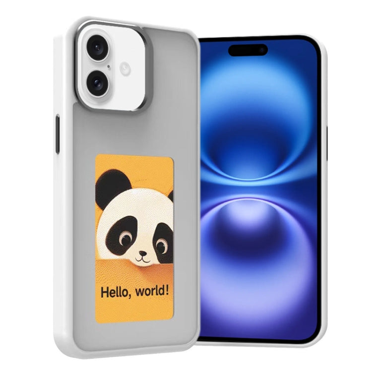 For iPhone 16 Plus Four-Color E-ink Screen NFC DIY Phone Case(White) - iPhone 16 Plus Cases by PMC Jewellery | Online Shopping South Africa | PMC Jewellery | Buy Now Pay Later Mobicred