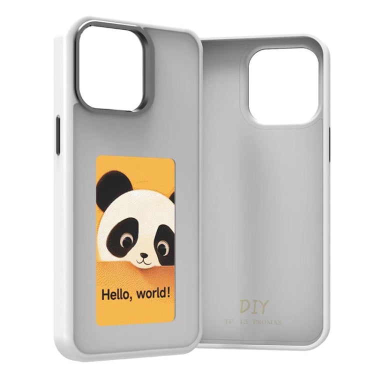 For iPhone 16 Plus Four-Color E-ink Screen NFC DIY Phone Case(White) - iPhone 16 Plus Cases by PMC Jewellery | Online Shopping South Africa | PMC Jewellery | Buy Now Pay Later Mobicred