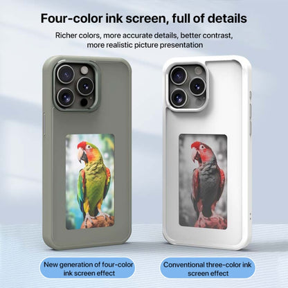 For iPhone 16 Four-Color E-ink Screen NFC DIY Phone Case(Black) - iPhone 16 Cases by PMC Jewellery | Online Shopping South Africa | PMC Jewellery | Buy Now Pay Later Mobicred