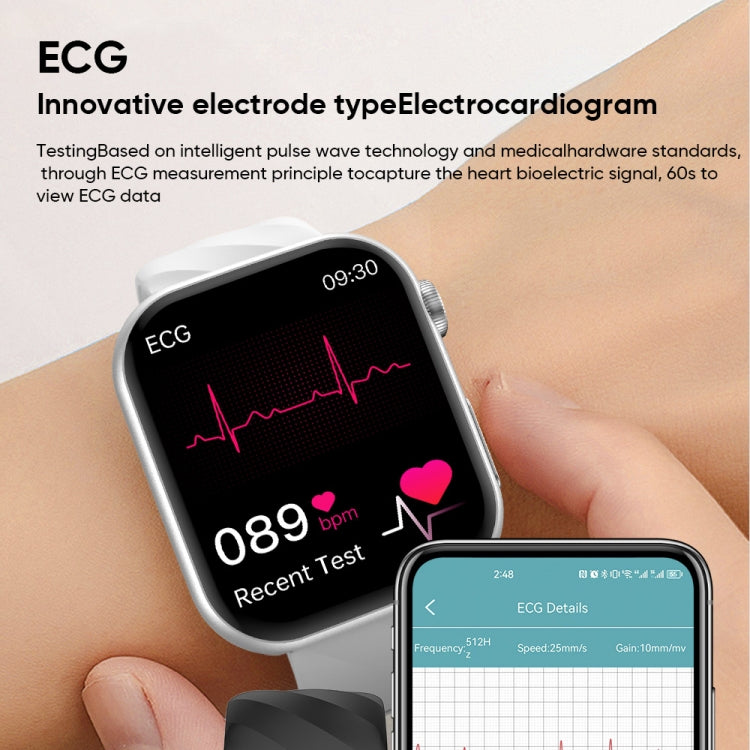MT500 1.97 inch IP67 Waterproof Smart Watch, Support Electrocardiogram / Temperature Measurement(Black) - Smart Watches by PMC TechLife | Online Shopping South Africa | PMC TechLife | Buy Now Pay Later Mobicred