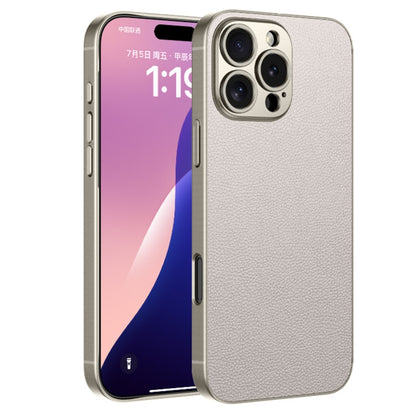 For iPhone 16 Pro Max GKK Metal Paint Skin Feel Leather Full Coverage Phone Case(Titanium Grey) - iPhone 16 Pro Max Cases by GKK | Online Shopping South Africa | PMC Jewellery | Buy Now Pay Later Mobicred