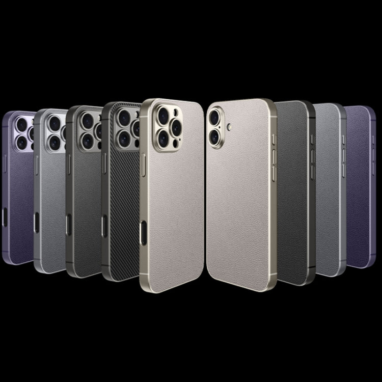 For iPhone 16 Pro Max GKK Metal Paint Skin Feel Leather Full Coverage Phone Case(Titanium Grey) - iPhone 16 Pro Max Cases by GKK | Online Shopping South Africa | PMC Jewellery | Buy Now Pay Later Mobicred