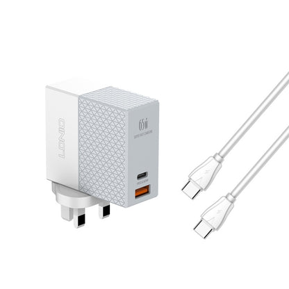 LDNIO A2620C PD3.0 65W USB Power Adapter Travel Charger with Type-C to Type-C Cable, UK Plug - USB Charger by LDNIO | Online Shopping South Africa | PMC Jewellery | Buy Now Pay Later Mobicred