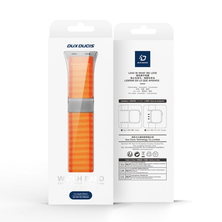 For Apple Watch SE 2023 44mm DUX DUCIS YC Series Ocean Nylon Watch Band(Orange) - Watch Bands by DUX DUCIS | Online Shopping South Africa | PMC Jewellery | Buy Now Pay Later Mobicred