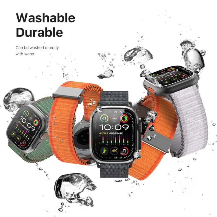 For Apple Watch Series 7 41mm DUX DUCIS YC Series Ocean Nylon Watch Band(Orange) - Watch Bands by DUX DUCIS | Online Shopping South Africa | PMC Jewellery | Buy Now Pay Later Mobicred