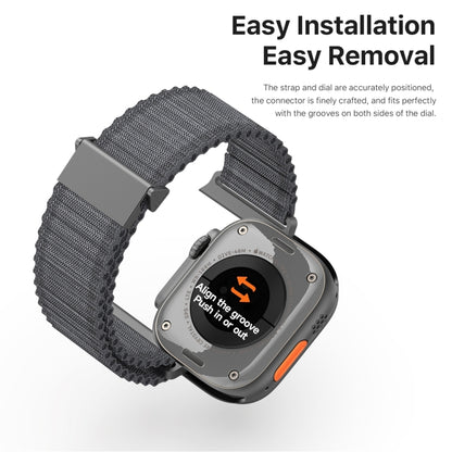 For Apple Watch Series 4 44mm DUX DUCIS YC Series Ocean Nylon Watch Band(Dark Grey) - Watch Bands by DUX DUCIS | Online Shopping South Africa | PMC Jewellery | Buy Now Pay Later Mobicred