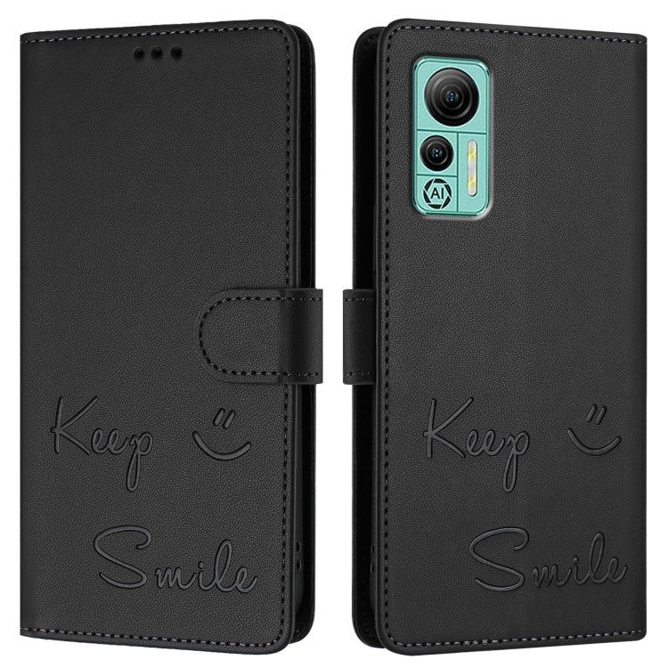 For Ulefone Note 14 Smile Embossing RFID Leather Phone Case(Black) - Ulefone Cases by PMC Jewellery | Online Shopping South Africa | PMC Jewellery | Buy Now Pay Later Mobicred