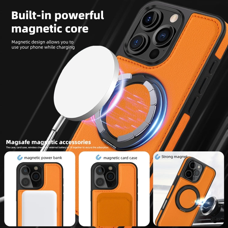 For iPhone 16 Pro Max Yashi 360 Degree Rotating MagSafe Holder Phone Case(Orange) - iPhone 16 Pro Max Cases by PMC Jewellery | Online Shopping South Africa | PMC Jewellery | Buy Now Pay Later Mobicred