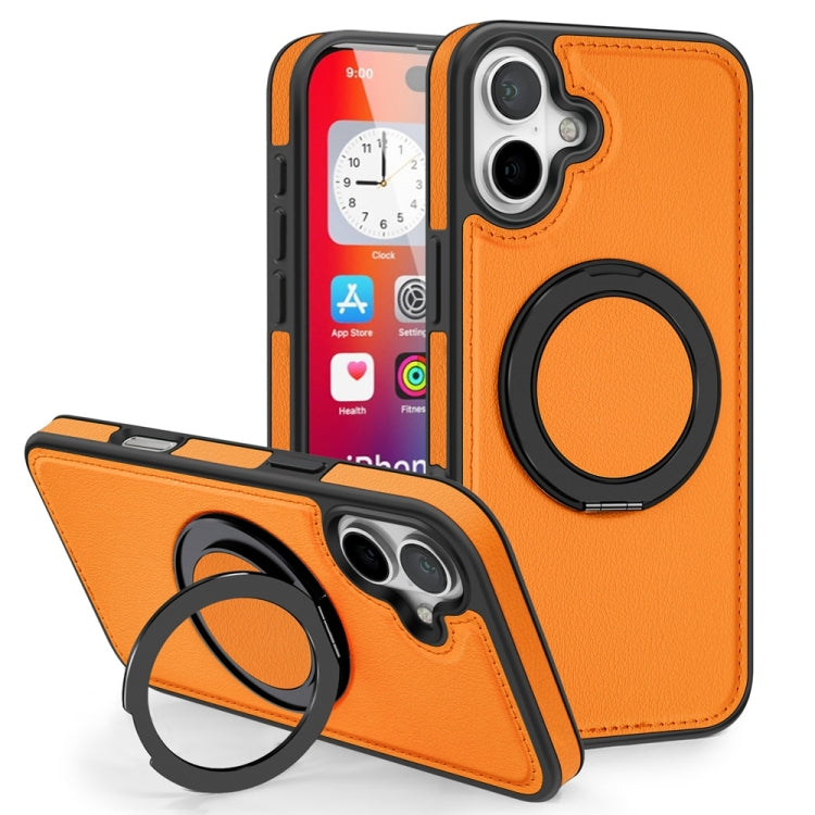 For iPhone 16 Plus Yashi 360 Degree Rotating MagSafe Holder Phone Case(Orange) - iPhone 16 Plus Cases by PMC Jewellery | Online Shopping South Africa | PMC Jewellery | Buy Now Pay Later Mobicred