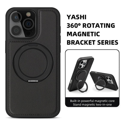 For iPhone 16 Yashi 360 Degree Rotating MagSafe Holder Phone Case(Black) - iPhone 16 Cases by PMC Jewellery | Online Shopping South Africa | PMC Jewellery | Buy Now Pay Later Mobicred