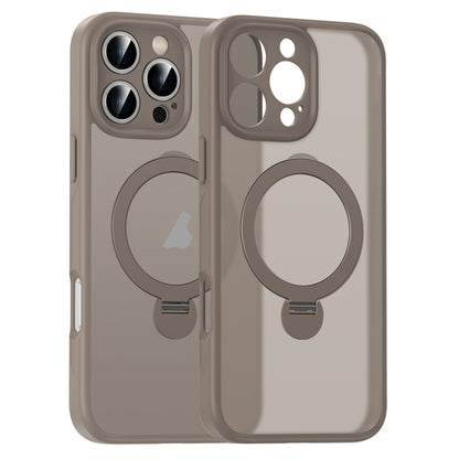 For iPhone 16 Pro Max Matte Texture 360 Degree Rotary Tone Holder MagSafe Phone Case(Titanium Gold) - iPhone 16 Pro Max Cases by PMC Jewellery | Online Shopping South Africa | PMC Jewellery | Buy Now Pay Later Mobicred