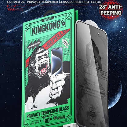 For iPhone 16 / 15 WK WTP-088 Space King Kong 9D Curved 28 Degree Privacy Tempered Glass Film - iPhone 16 Tempered Glass by WK | Online Shopping South Africa | PMC Jewellery | Buy Now Pay Later Mobicred