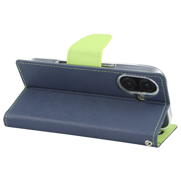 For iPhone 16 GOOSPERY FANCY DIARY Cross Texture Leather Phone Case(Navy Blue) - iPhone 16 Cases by GOOSPERY | Online Shopping South Africa | PMC Jewellery | Buy Now Pay Later Mobicred