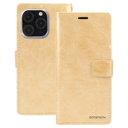 For iPhone 16 Pro Max GOOSPERY BLUE MOON Crazy Horse Texture Leather Phone Case(Gold) - iPhone 16 Pro Max Cases by GOOSPERY | Online Shopping South Africa | PMC Jewellery | Buy Now Pay Later Mobicred