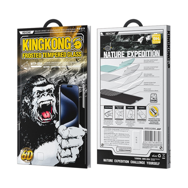 For iPhone 16 Pro Max WK WTP-094 King Kong 6D Curved Frosted Tempered Glass Film - iPhone 16 Pro Max Tempered Glass by WK | Online Shopping South Africa | PMC Jewellery | Buy Now Pay Later Mobicred