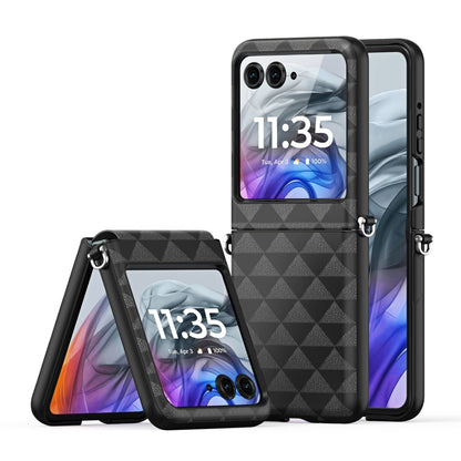 For Motorola Razr 50 DUX DUCIS Fitt Series TPU + PU Texture Full Cover Phone Case(Black) - Motorola Cases by DUX DUCIS | Online Shopping South Africa | PMC Jewellery | Buy Now Pay Later Mobicred