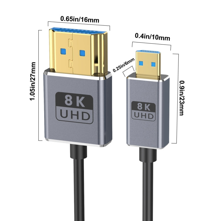 30cm Coaxial Micro HDMI to HDMI 8K UHD 48Gbps Video Connection Cable, Style:Straight Head - Cable by PMC Jewellery | Online Shopping South Africa | PMC Jewellery | Buy Now Pay Later Mobicred