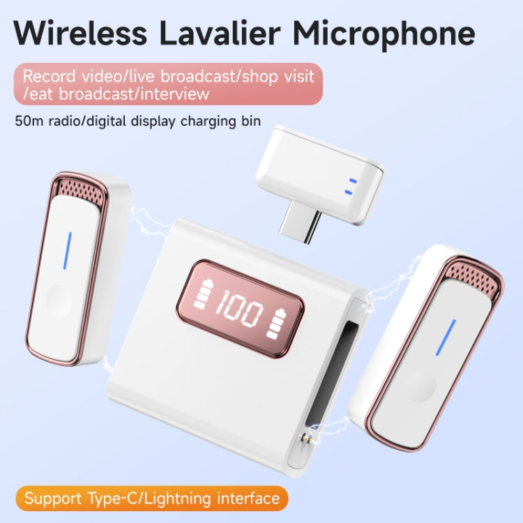 SX88 1 TX + 2 RX Smart Noise Reduction Lavalier Wireless Microphone, Specification:Type-C(Silver) - Microphone by PMC Jewellery | Online Shopping South Africa | PMC Jewellery | Buy Now Pay Later Mobicred