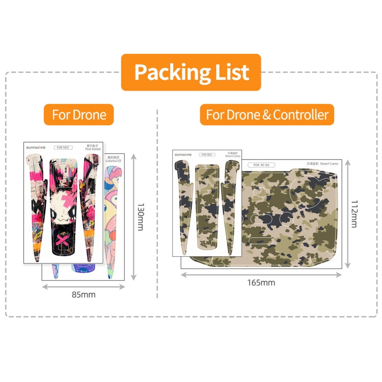 For DJI Neo 2pcs Combo Drone Body Protective Stickers(Desert Camo + Painting) - free shipping - PMC TechLife - Order now!