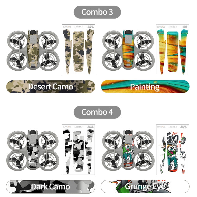 For DJI Neo 2pcs Combo Drone Body Protective Stickers(Desert Camo + Painting) - free shipping - PMC TechLife - Order now!