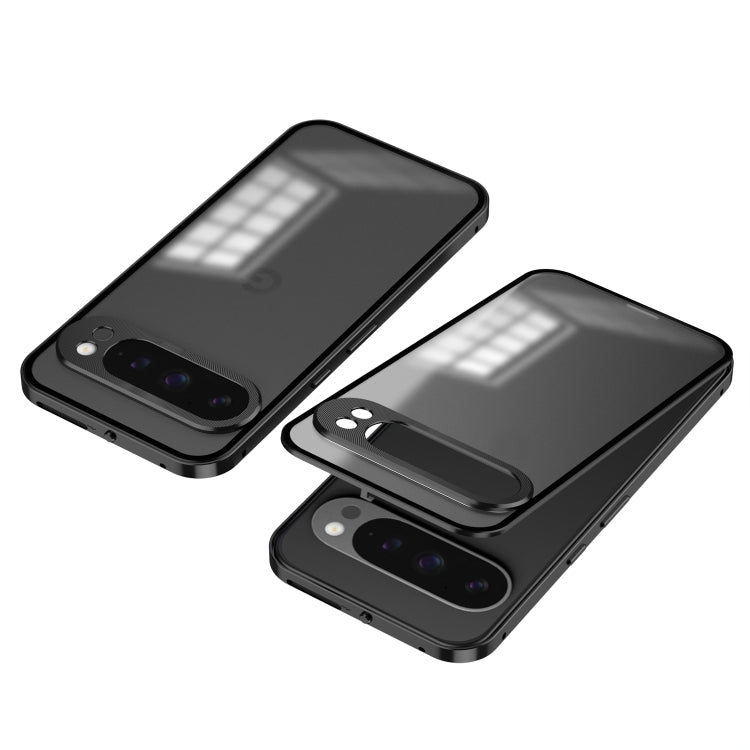 For Google Pixel 9 Pro XL Snap Buckle Metal Frame Frosted Phone Case(Black) - Google Cases by PMC TechLife | Online Shopping South Africa | PMC TechLife | Buy Now Pay Later Mobicred