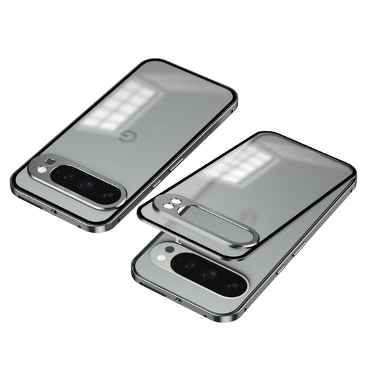 For Google Pixel 9 Pro XL Snap Buckle Metal Frame Frosted Phone Case(Grey) - Google Cases by PMC Jewellery | Online Shopping South Africa | PMC Jewellery | Buy Now Pay Later Mobicred