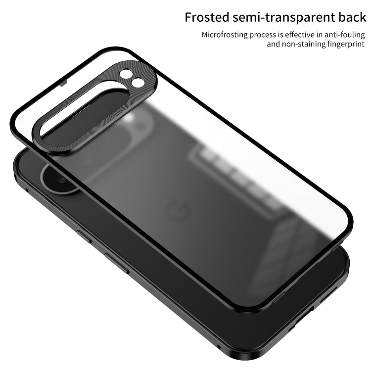 For Google Pixel 9 / 9 Pro Snap Buckle Metal Frame Frosted Phone Case(Blue) - Google Cases by PMC TechLife | Online Shopping South Africa | PMC TechLife | Buy Now Pay Later Mobicred