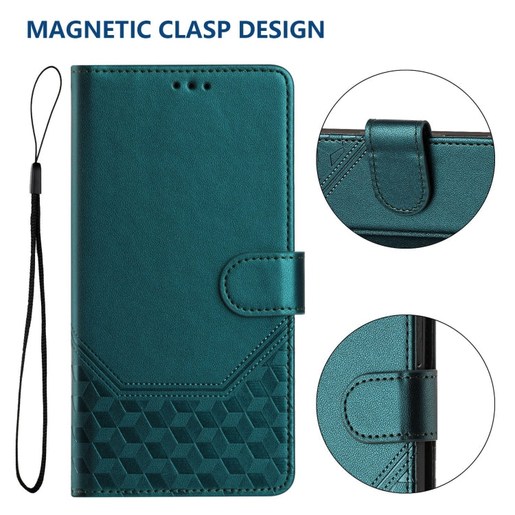 For Ulefone Note 14 Honeycomb Embossing RFID Leather Phone Case(Peacock Green) - Ulefone Cases by PMC Jewellery | Online Shopping South Africa | PMC Jewellery | Buy Now Pay Later Mobicred