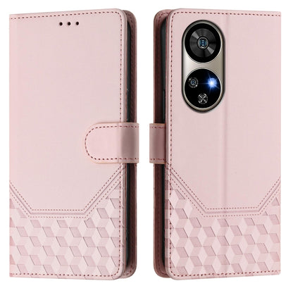 For Ulefone Note 17 Pro Honeycomb Embossing RFID Leather Phone Case(Pink) - Ulefone Cases by PMC Jewellery | Online Shopping South Africa | PMC Jewellery | Buy Now Pay Later Mobicred