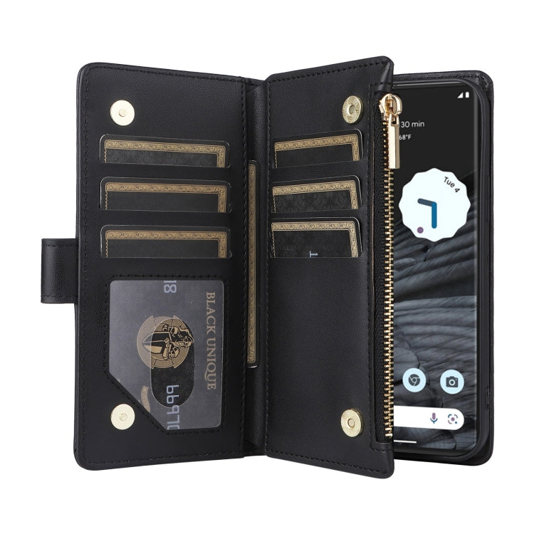 For Google Pixel 7 Crossbody Zipper Wallet Rhombus Leather Phone Case(Black) - Google Cases by PMC TechLife | Online Shopping South Africa | PMC TechLife | Buy Now Pay Later Mobicred