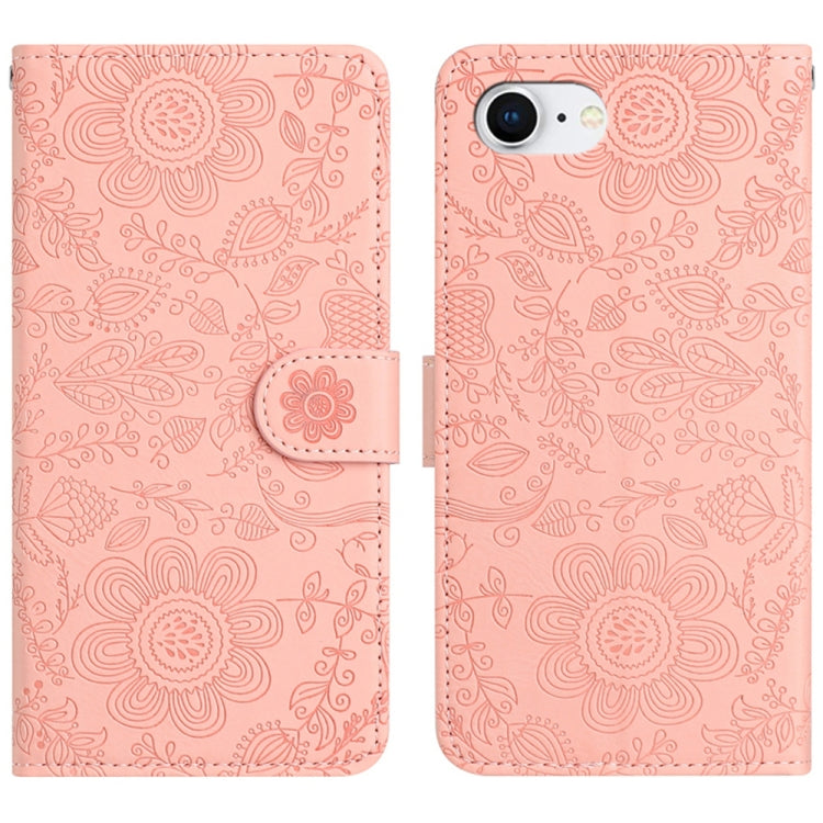 For iPhone 16e Floral Embossed Pattern Leather Phone Case(Pink) - free shipping - PMC TechLife - Order now!