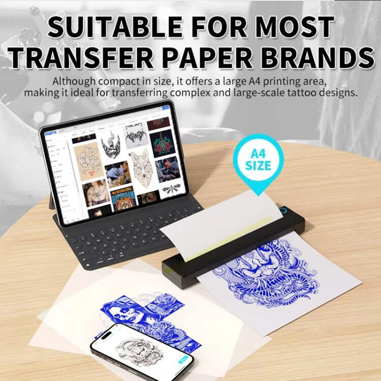 A41 203DPI Portable Tattoo Printer Office Study Bluetooth HD Thermal Printer(Black) - Receipt Printers by PMC Jewellery | Online Shopping South Africa | PMC Jewellery | Buy Now Pay Later Mobicred