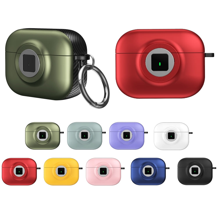For AirPods 1 / 2 Camera Series PC + TPU Headset Shockproof Carbon Fibre Case(Green) - For AirPods 1/2 by PMC Jewellery | Online Shopping South Africa | PMC Jewellery | Buy Now Pay Later Mobicred