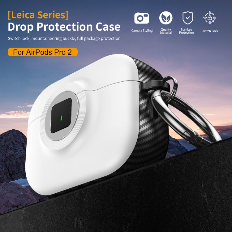 For AirPods Pro 2 Camera Series PC + TPU Headset Shockproof Carbon Fibre Case(Red) - For AirPods Pro 2 by PMC Jewellery | Online Shopping South Africa | PMC Jewellery | Buy Now Pay Later Mobicred