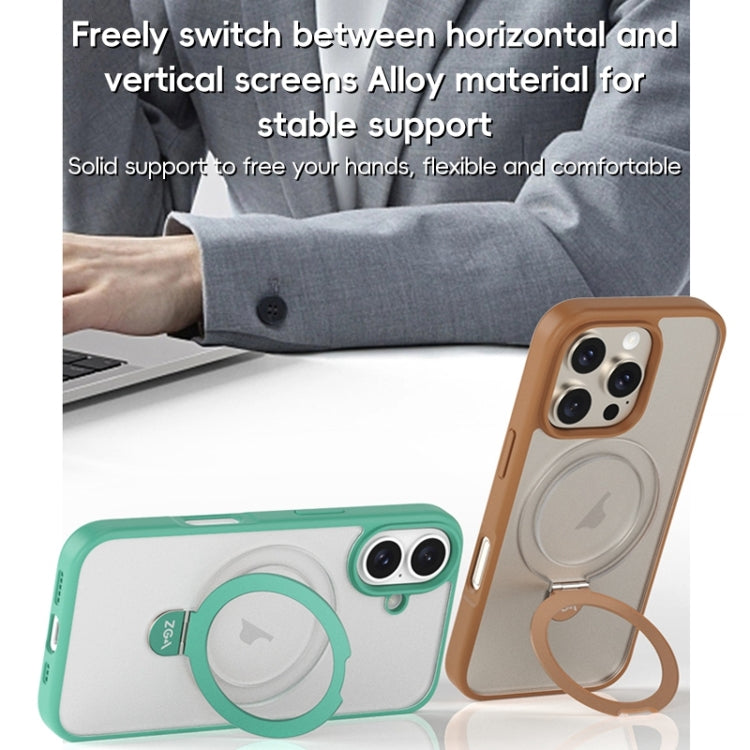 For iPhone 16 Plus ZGA Magsafe Holder PC Hybrid TPU Phone Case(Blue) - iPhone 16 Plus Cases by ZGA | Online Shopping South Africa | PMC Jewellery | Buy Now Pay Later Mobicred