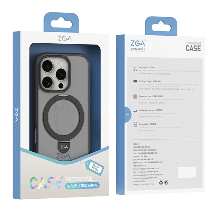 For iPhone 16 Plus ZGA Magsafe Holder PC Hybrid TPU Phone Case(Blue) - iPhone 15 Plus Cases by ZGA | Online Shopping South Africa | PMC Jewellery | Buy Now Pay Later Mobicred