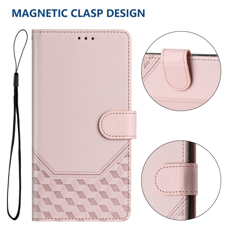 For Huawei Pura 70 Honeycomb Embossing RFID Leather Phone Case(Pink) - Huawei Cases by PMC Jewellery | Online Shopping South Africa | PMC Jewellery | Buy Now Pay Later Mobicred