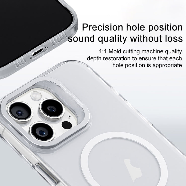 For iPhone 16 Plus TGVIS Stand Series MagSafe Phone Case with Lens Frame Holder(Transparent) - iPhone 16 Plus Cases by TGVIS | Online Shopping South Africa | PMC Jewellery | Buy Now Pay Later Mobicred