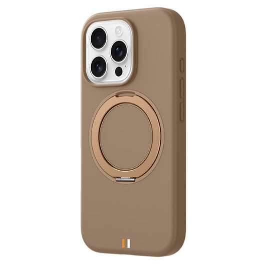 For iPhone 16 Pro Max TGVIS GEEK Series MagSafe Silicone Phone Case with Rotating Holder(Bronze) - iPhone 16 Pro Max Cases by TGVIS | Online Shopping South Africa | PMC Jewellery | Buy Now Pay Later Mobicred