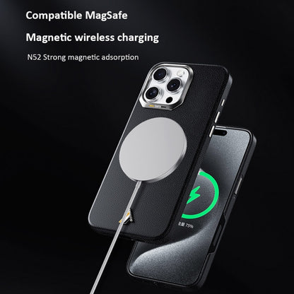 For iPhone 16 Pro TGVIS VIDA Series MagSafe Magnetic PU Leather Phone Case(Grey) - iPhone 16 Pro Cases by TGVIS | Online Shopping South Africa | PMC Jewellery | Buy Now Pay Later Mobicred