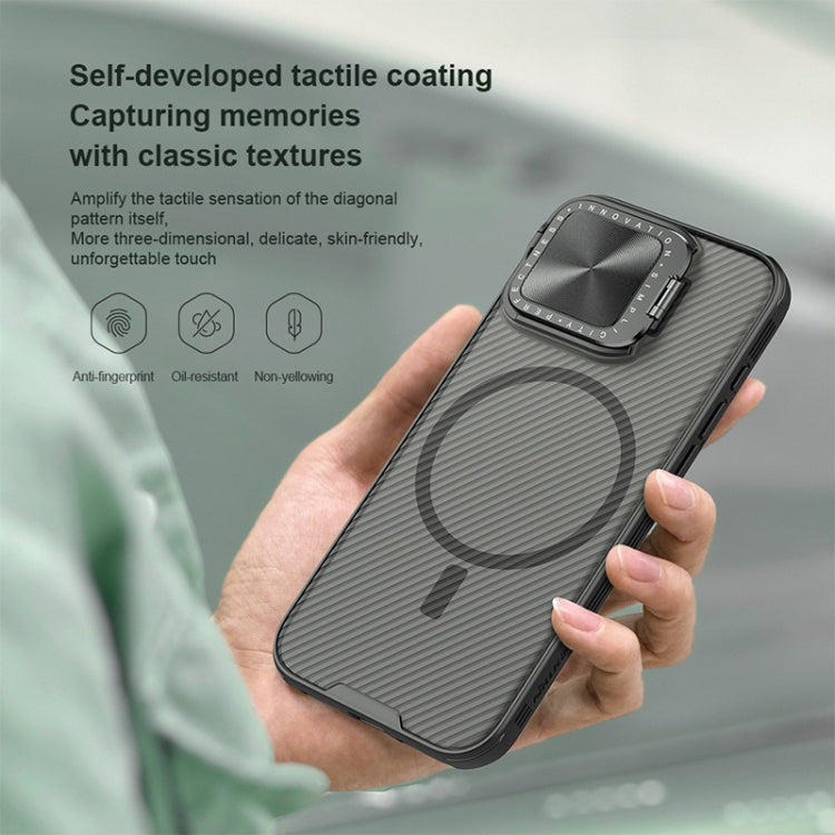 For iPhone 16 Pro Max NILLKIN CamShield Prop MagSafe Magnetic Translucent PC Phone Case(Black) - free shipping - PMC Jewellery - Order now!