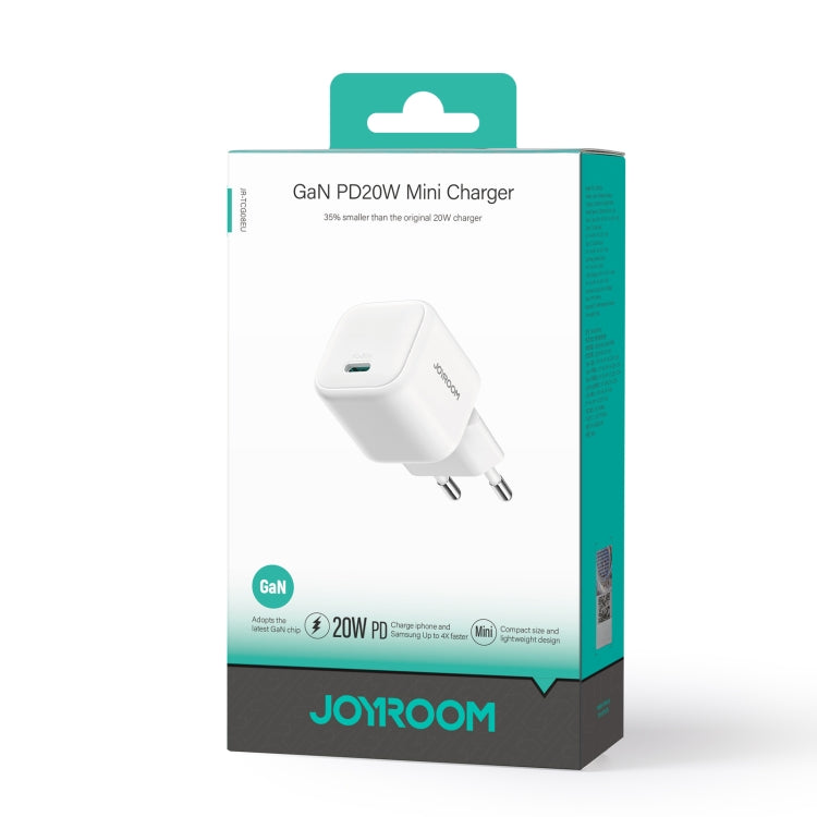 JOYROOM JR-TCG08 GaN PD20W USB-C / Type-C Port Mini Charger, Plug:EU Plug(White) - USB Charger by JOYROOM | Online Shopping South Africa | PMC Jewellery | Buy Now Pay Later Mobicred