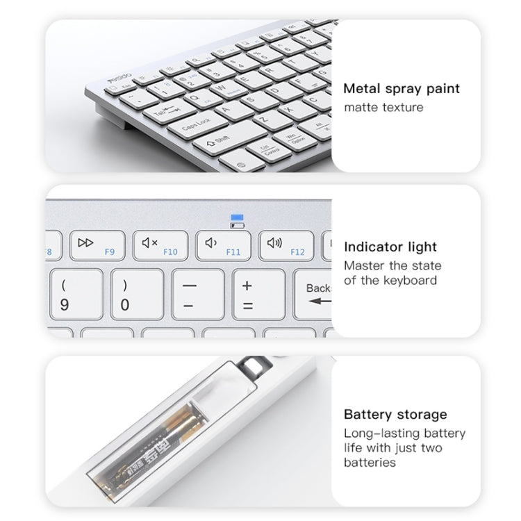 Yesido KB11 Portable 78 Keys 2.4G Bluetooth Dual-mode Wireless Computer Keyboard(White) - Wireless Keyboard by Yesido | Online Shopping South Africa | PMC Jewellery | Buy Now Pay Later Mobicred