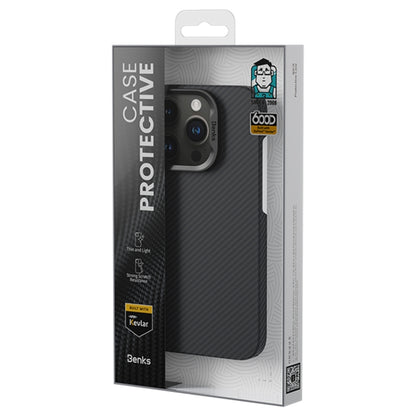 For iPhone 16 Benks Classic Kevlar 600D Fiber MagSafe Phone Case(Black) - iPhone 16 Cases by Benks | Online Shopping South Africa | PMC Jewellery | Buy Now Pay Later Mobicred