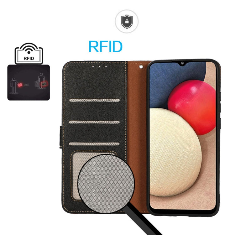 For Samsung Galaxy S25 Ultra KHAZNEH Litchi Texture Leather RFID Phone Case(Black) - free shipping - PMC Jewellery - Order now!