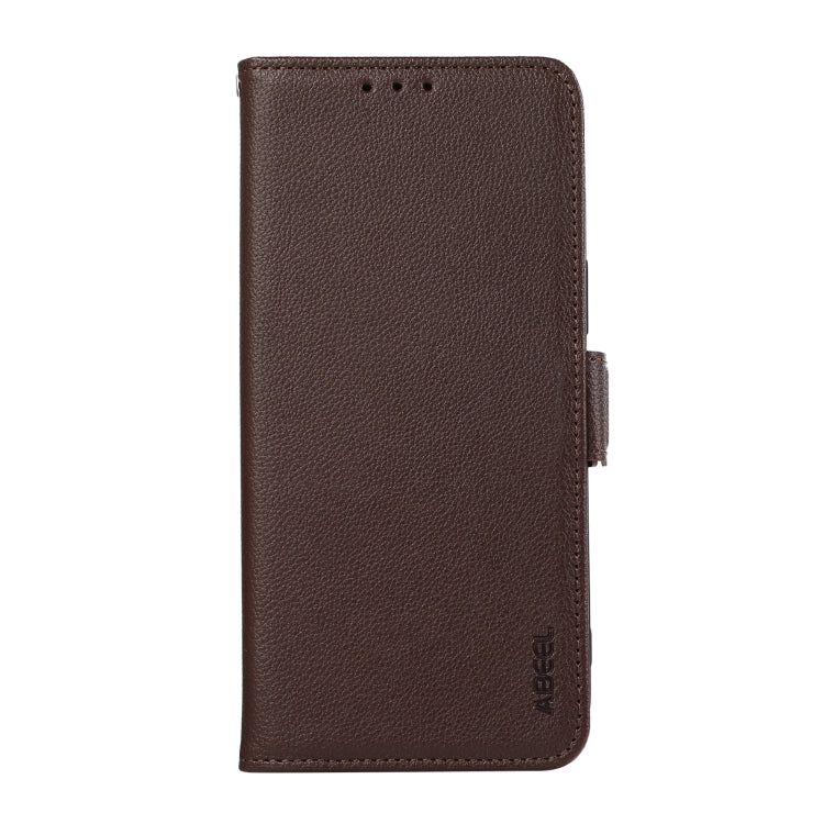 For Samsung Galaxy S25 Ultra ABEEL Side-Magnetic Litchi Pattern Leather RFID Phone Case(Brown) - Galaxy S25 Ultra 5G Cases by PMC TechLife | Online Shopping South Africa | PMC TechLife | Buy Now Pay Later Mobicred