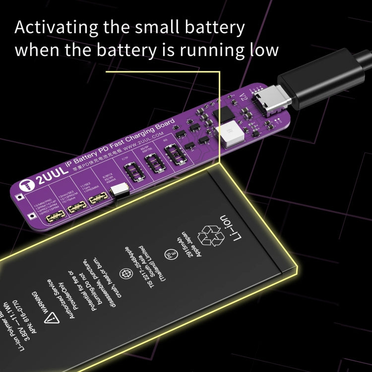 2UUL BT01 PD Fast Charging No-Disassembly Battery Activation Board for iPhone 6 to 15 Pro Max - free shipping - PMC Jewellery - Order now!